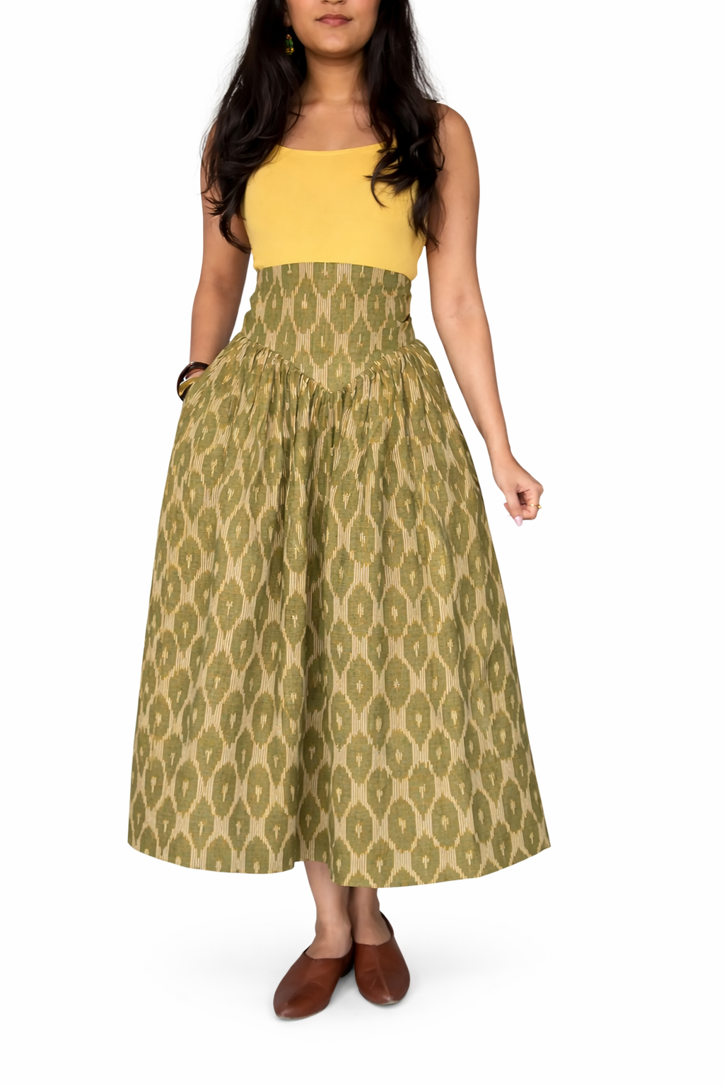 Green Ikat Corset Skirt