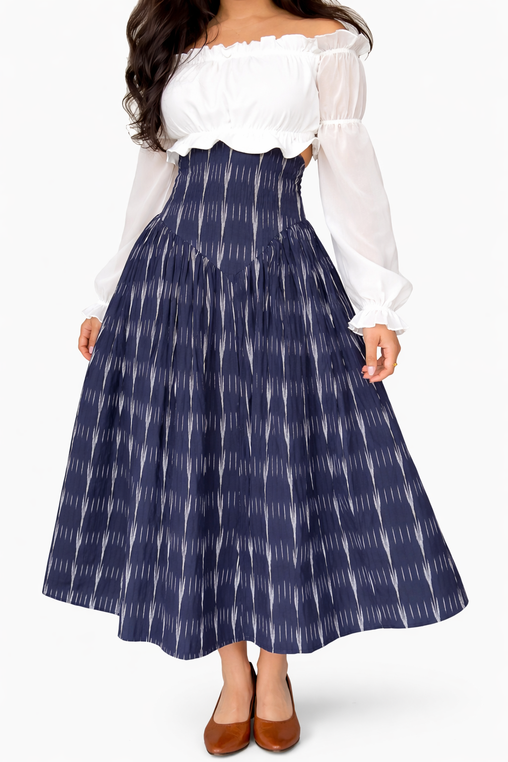 Blue Ikat Corset Skirt