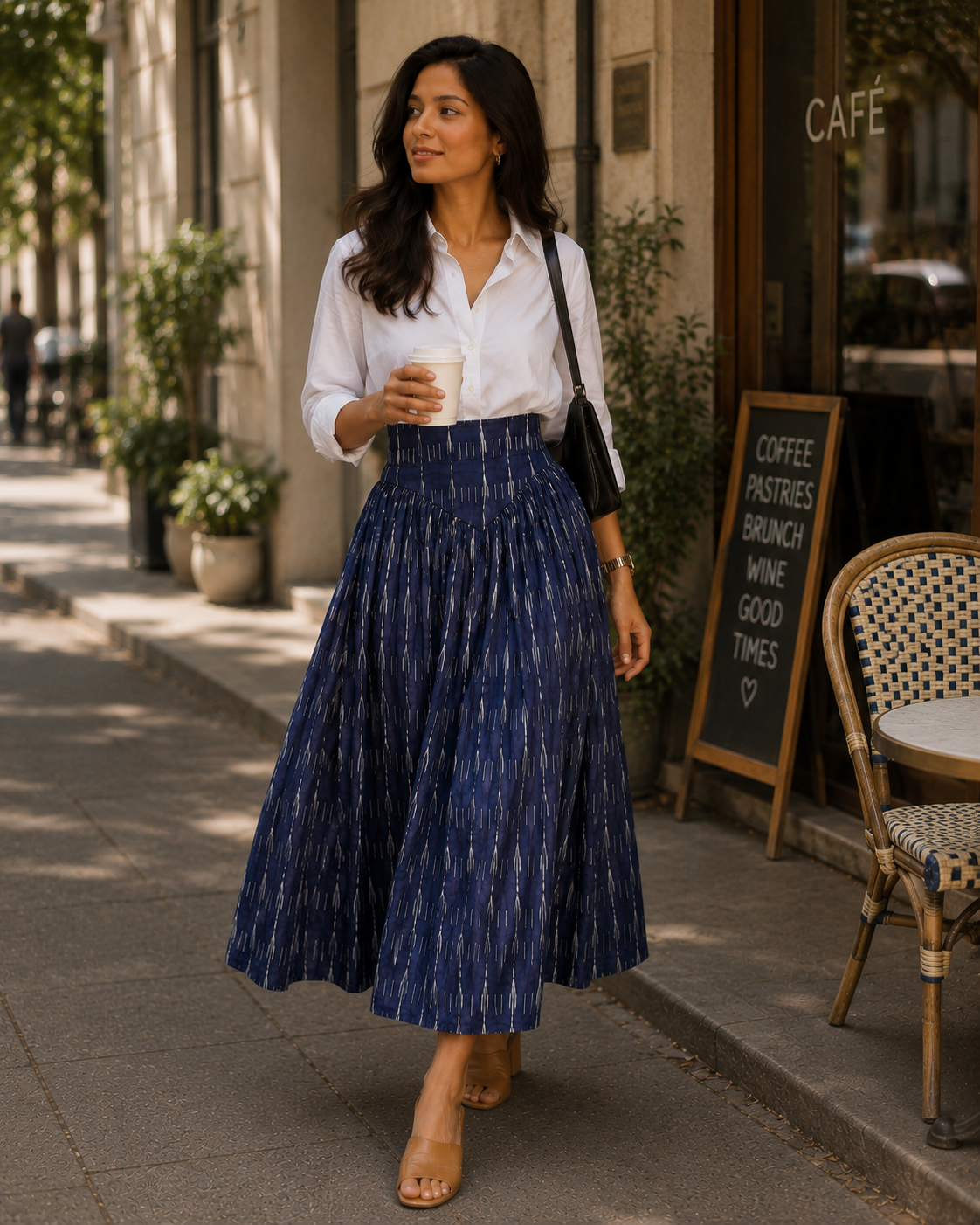 Blue Ikat Corset Skirt