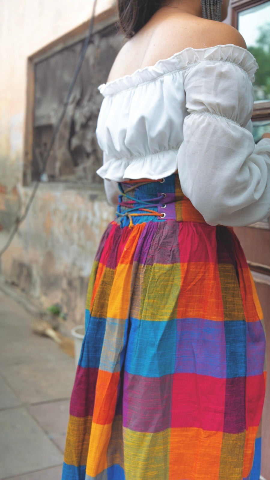 Madras Check Corset Skirt