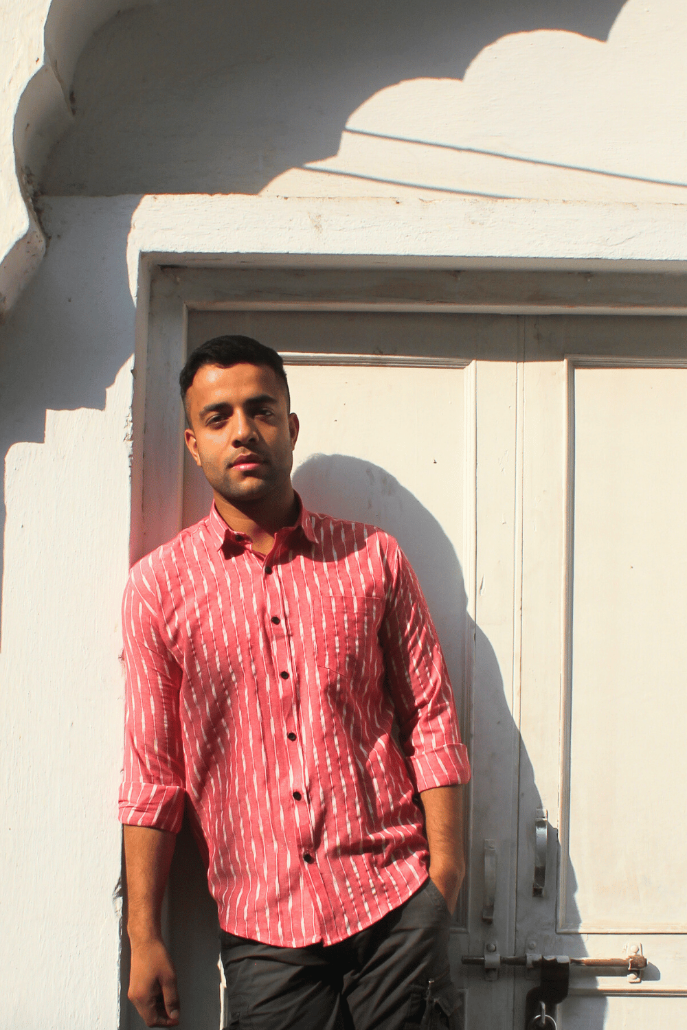 Pink Ikat full-sleeves shirt