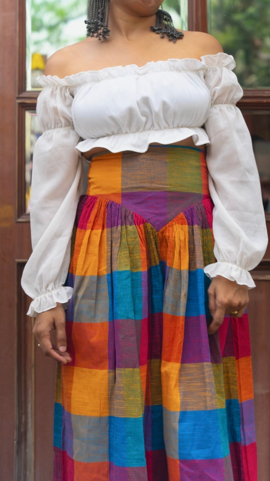 Madras Check Corset Skirt