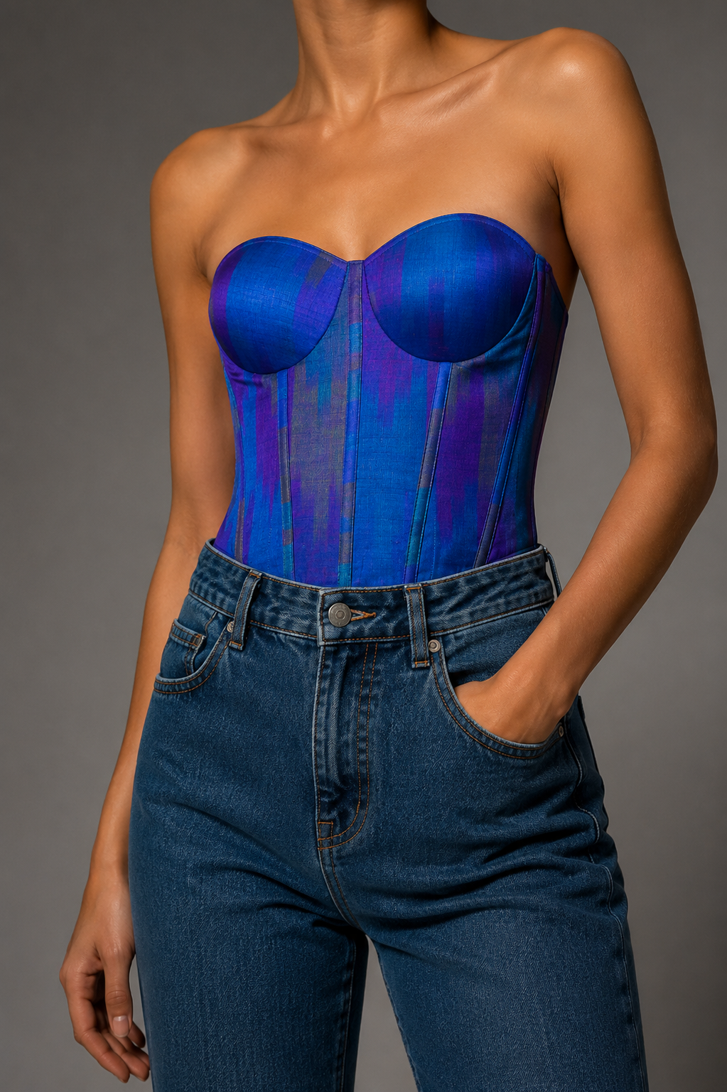 Ink Bhagalpuri Silk Corset