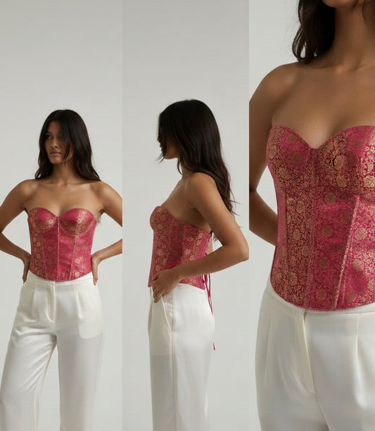 Pink Brocade Corset