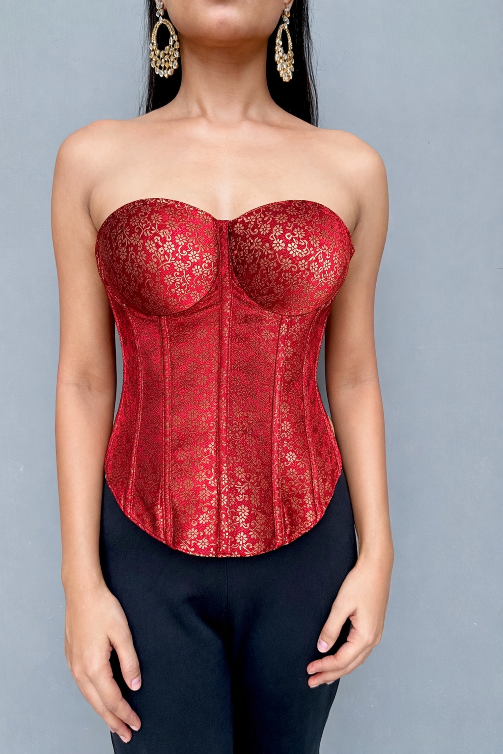 Red Brocade Corset