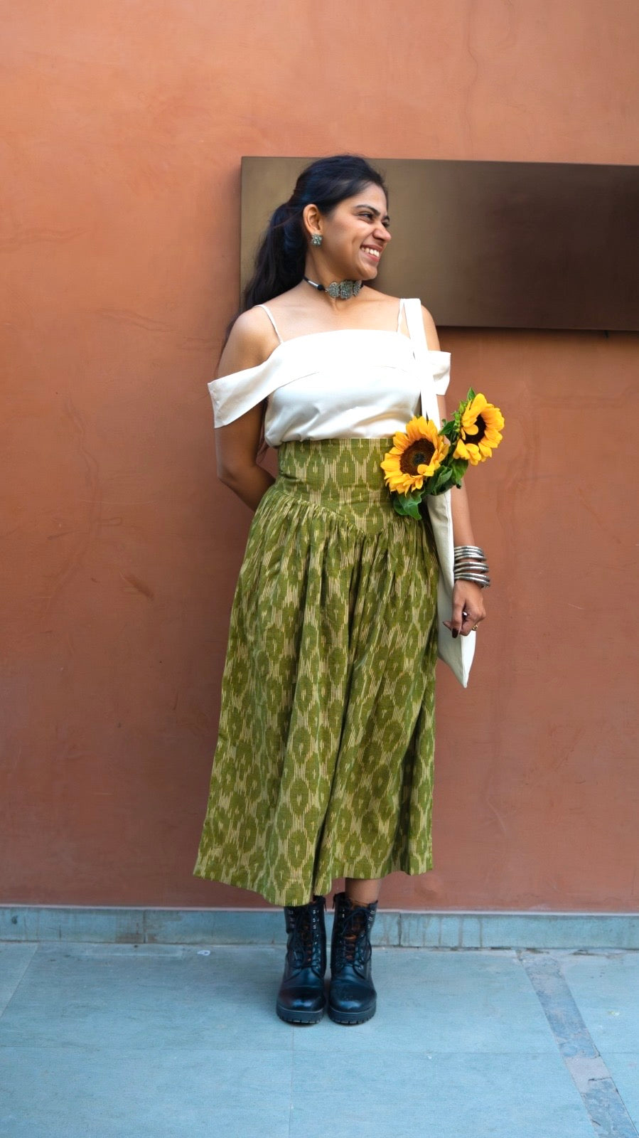 Green Ikat Corset Skirt