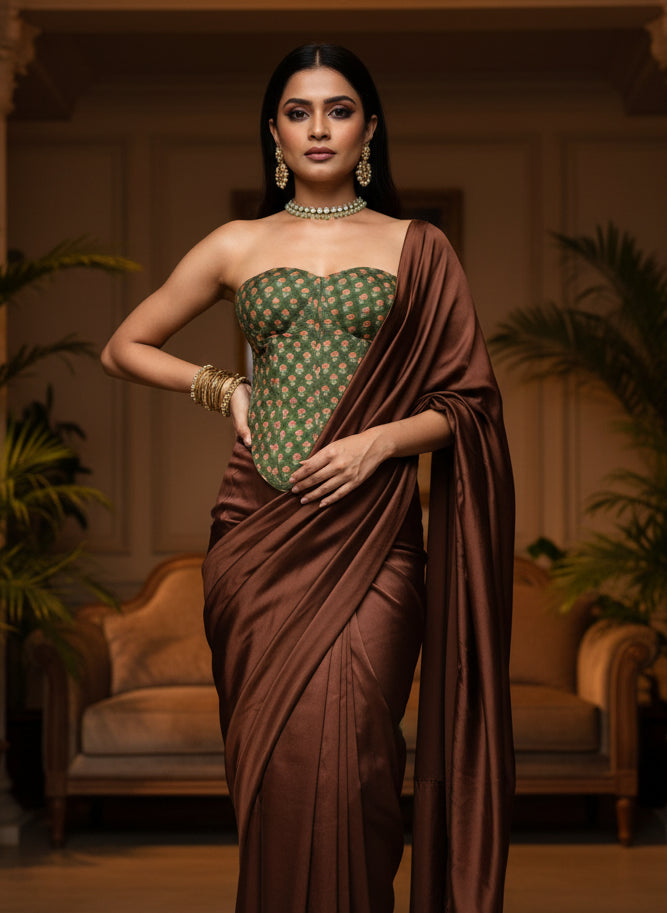 Green Monga silk Corset