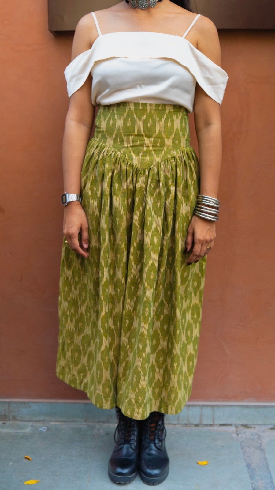 Green Ikat Corset Skirt