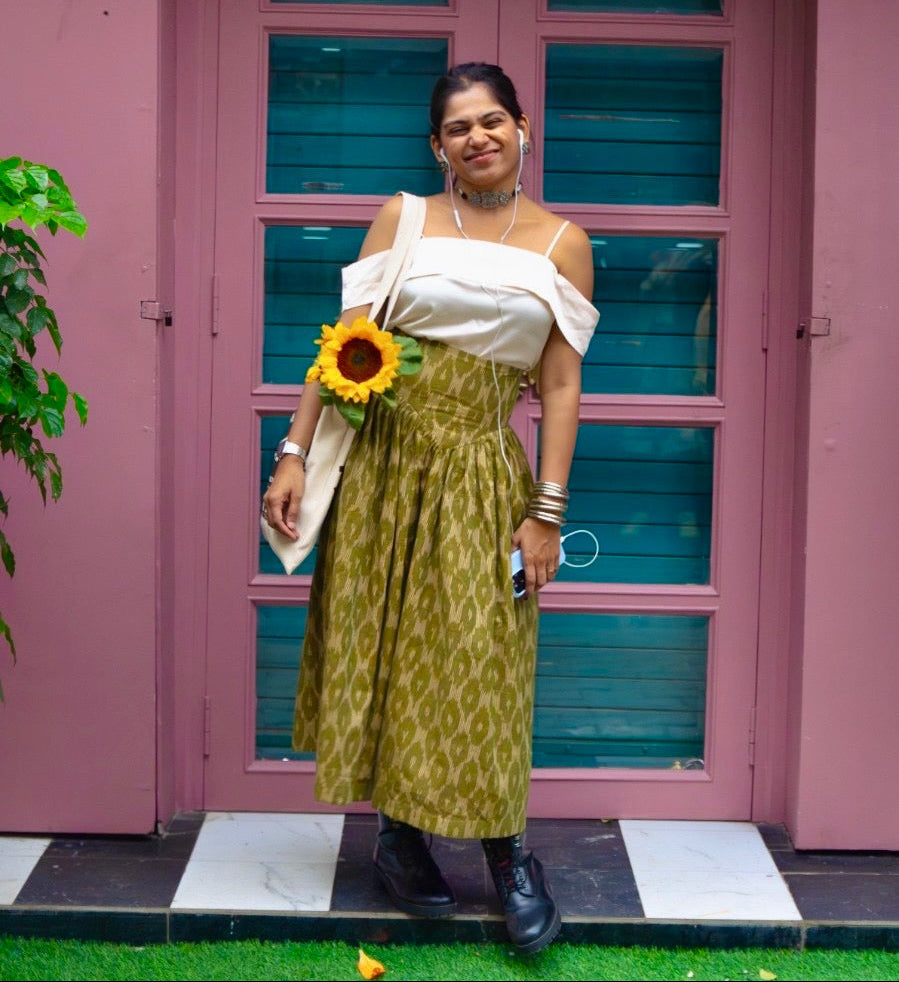 Green Ikat Corset Skirt