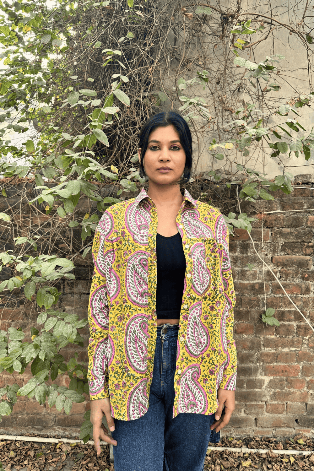 Handblock_Paisley_Pop_Oversized_Shirt_-_Front