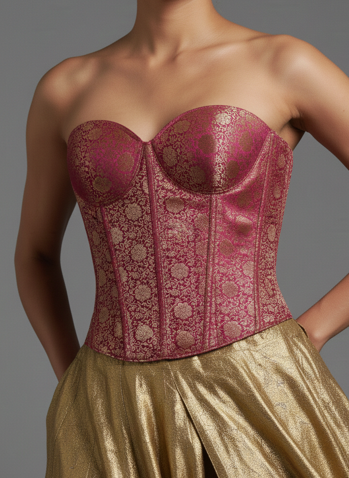 Pink Brocade Corset