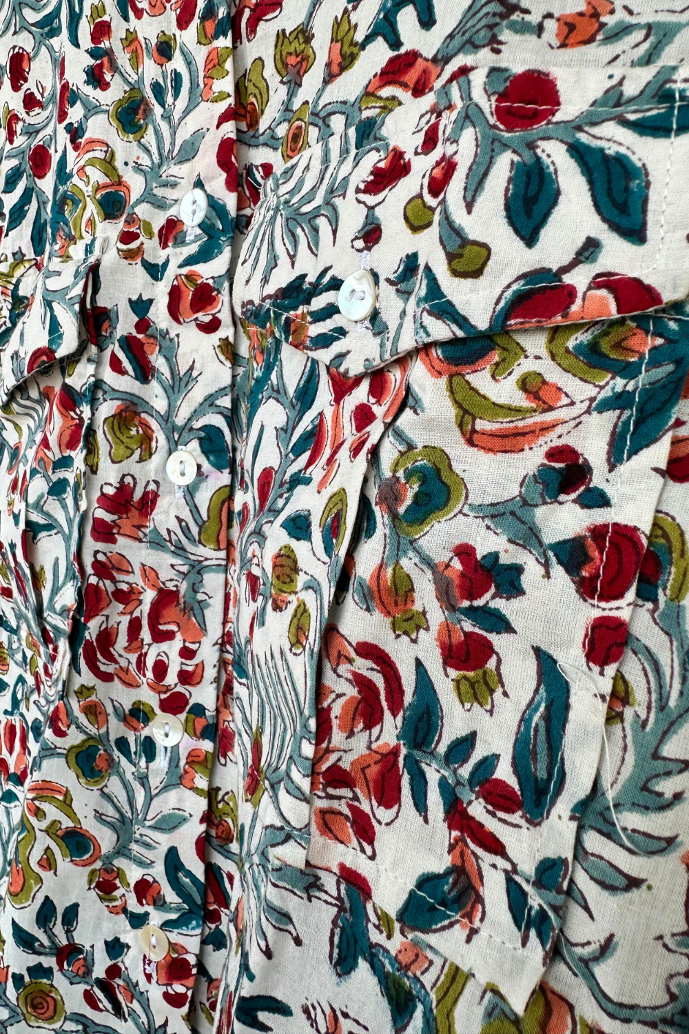 White floral oversized shirt