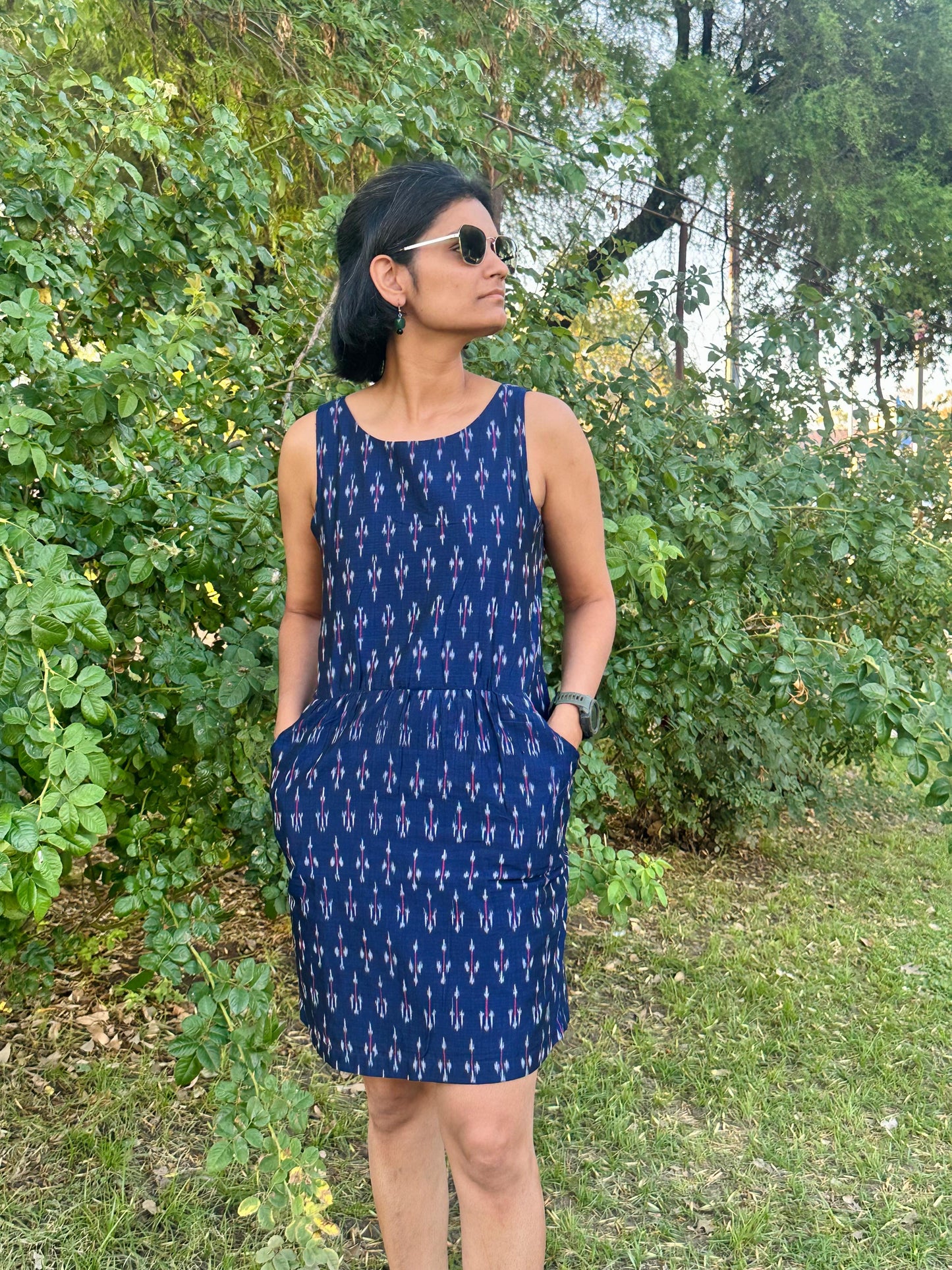Blue Ikat Shift dress