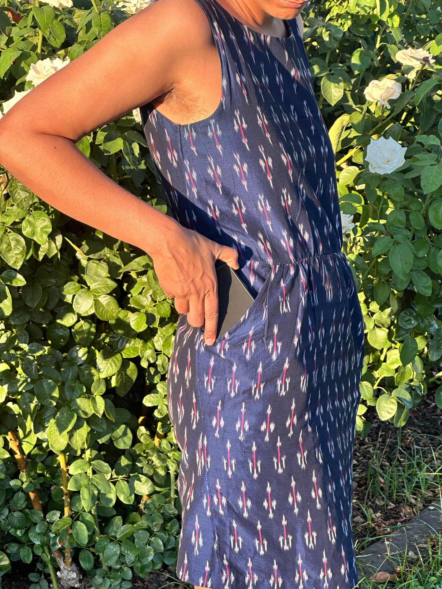 Blue Ikat Shift dress