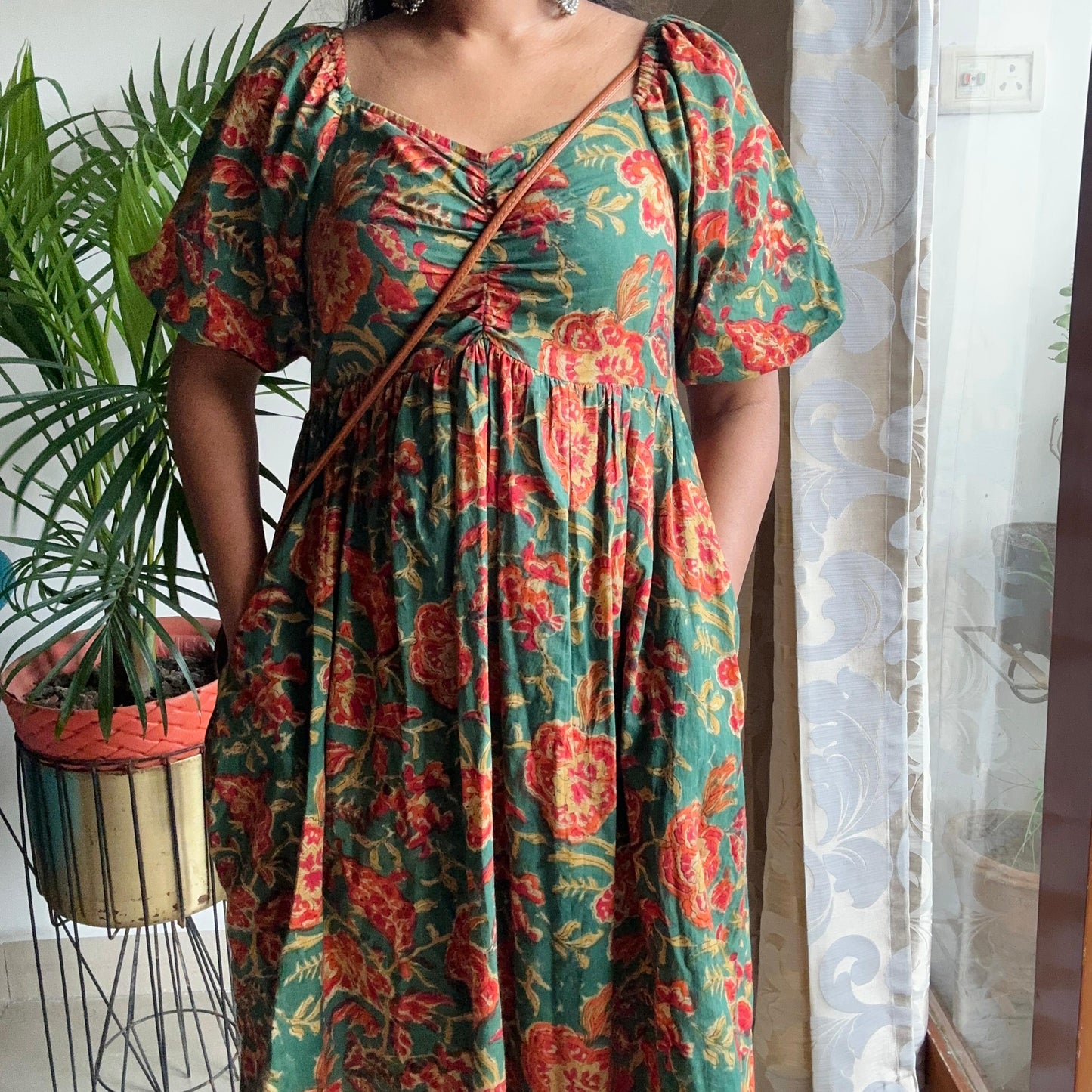 Green Sleeves handblock dress